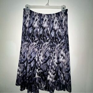 Christopher & Banks Black and White Skater Skirt Knee-Length
